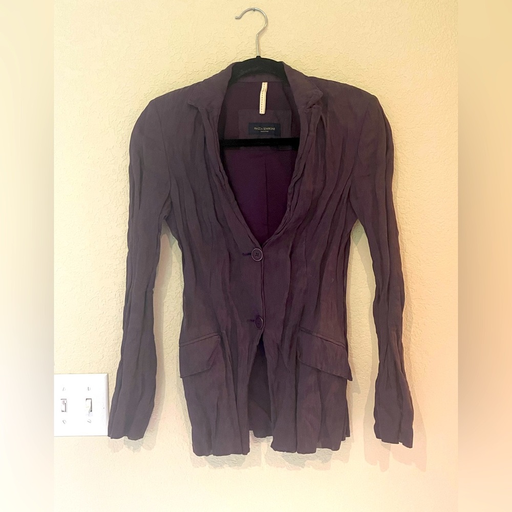 Piazza Sempione purple crinkled blazer